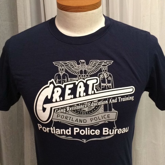 GREAT Portland Police Against Drugs Blue Tee - Picture 3 of 5